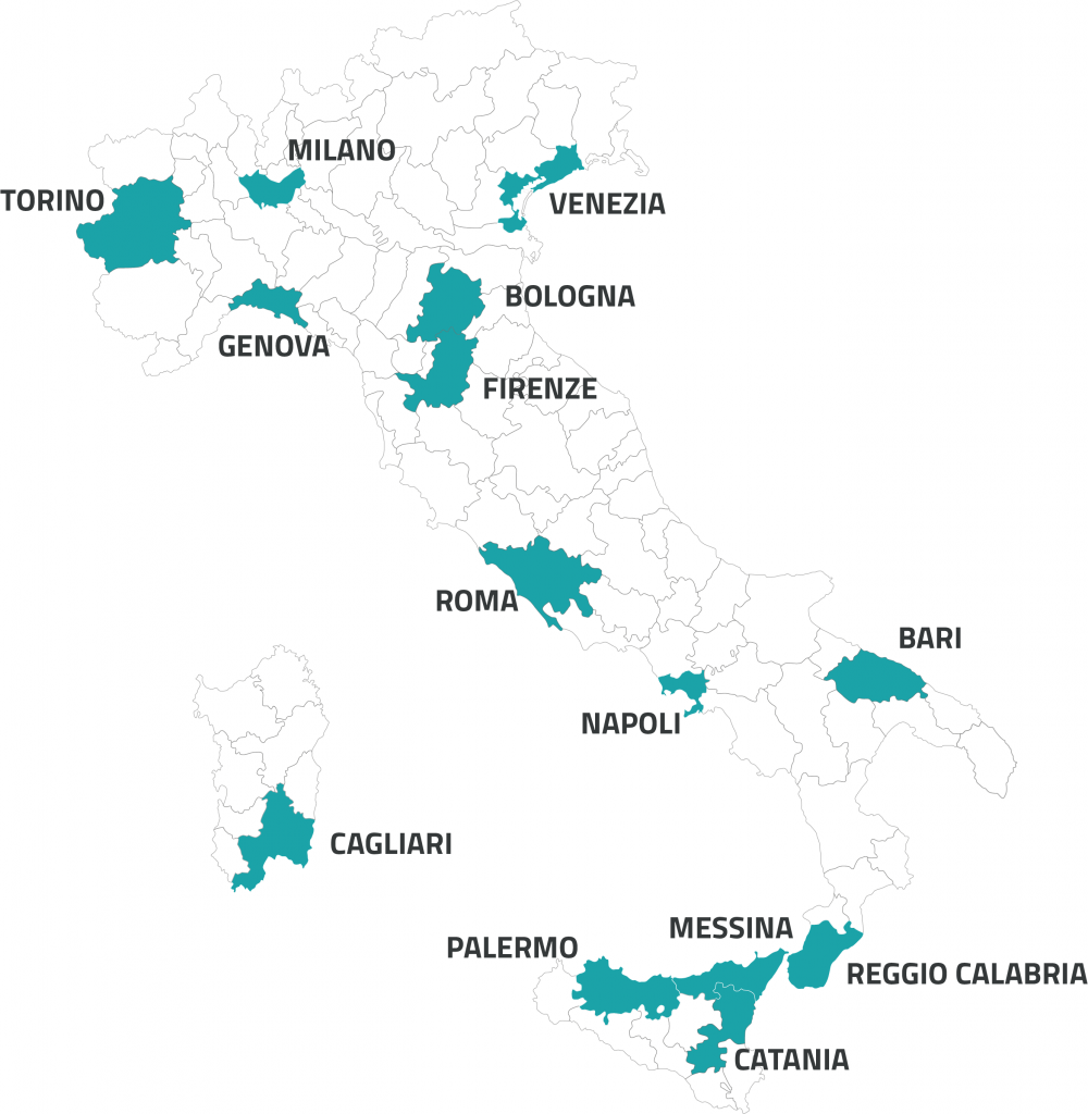 Mappa nuove Province e Città Metropolitane